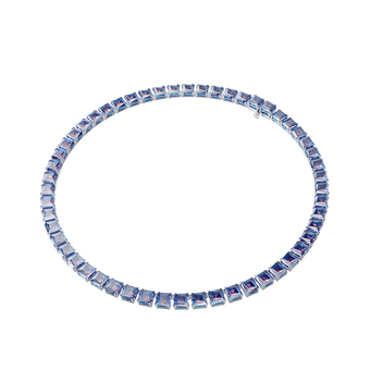 Millenia necklace, Square cut Swarovski zirconia, Purple, Rhodium plated millenia necklace  square cut swarovski zirconia  purple  rhodium plated